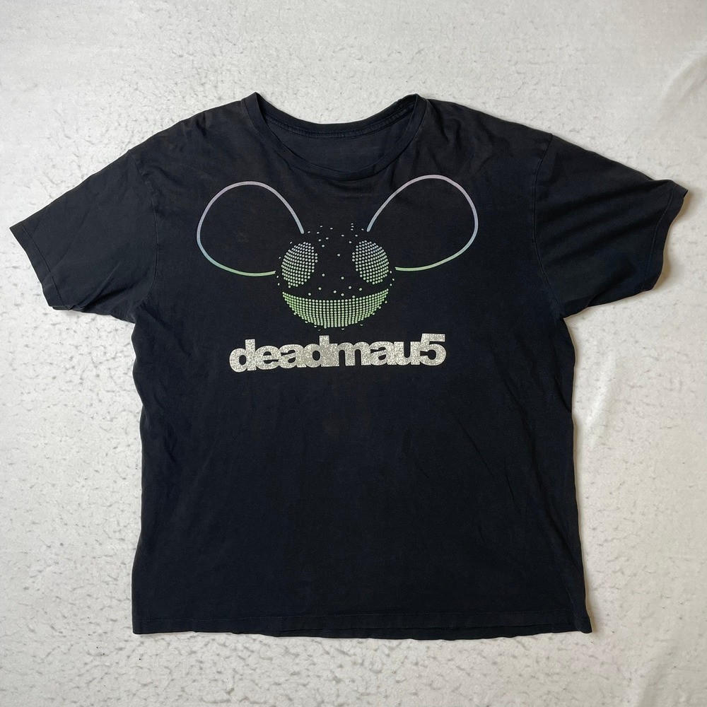 Deadmau5 Graphic T-Shirt Mens XL Black Short Sleeve EDM Music Concert Tee
